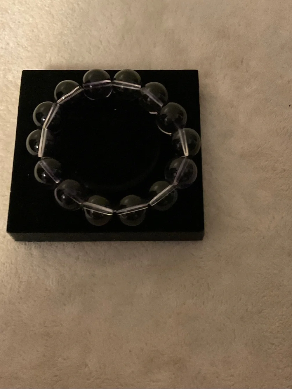 Amethyst Beaded Stretch Bracelet - Purple